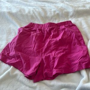 Pink canvas shorts